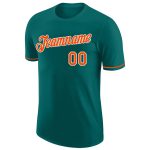 Personalized Performance T-Shirt in Aqua, Orange, and White - Customizable Activewear for Men and Women Personalized Aqua