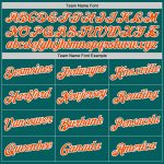 Custom Name and Number Aqua Orange-White Performance T-Shirt - Personalized Team Apparel Personalized Aqua Orange-White Performance
