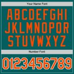 Custom Name and Number Aqua Orange-White Performance T-Shirt - Personalized Team Apparel Personalized Aqua Orange-White Performance