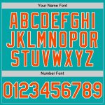 Custom Name Number Aqua Orange-White Performance Golf Polo Shirt - Personalized Team Apparel Personalized Aqua Orange-White