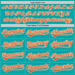 Custom Name Number Aqua Orange-White Performance Golf Polo Shirt - Personalized Team Apparel Personalized Aqua Orange-White