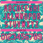 Custom Name and Number Basketball Jersey Tropical Hawaii Trees Pink Black 3D Pattern Personalized Aqua Design Personalized