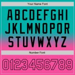 Personalized Aqua Pink Black Bomber Jacket Full-Snap Varsity Letterman Fade Fashion Outerwear Personalized Aqua Pink-Black