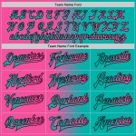 Personalized Aqua Pink Black Gradient Varsity Letterman Bomber Jacket Full-Snap Fashion Personalized Aqua Pink-Black Bomber