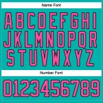 Custom Team Hockey Jersey with Personalized Name and Number in Aqua, Pink, and Black Lace Neck Design Personalized Aqua Pink-Black