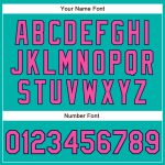 Custom Name and Number Personalized Aqua Pink-Navy Authentic Baseball Jersey Personalized Aqua Pink-Navy Authentic Baseball
