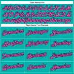 Custom Team Name and Number Aqua Pink Navy Performance T-Shirt - Personalized Sportswear Personalized Aqua Pink-Navy Performance