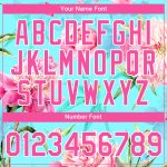 Custom Performance T-Shirt with Aqua Pink-White 3D Floral Design, Team Name & Number Personalized Personalized Aqua Pink-White