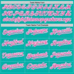 Custom Name and Number Baseball Jersey - Personalized Aqua Pink-White Gradient 3D Pattern Twinkle Star Design Personalized