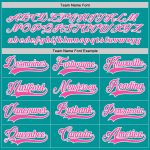 Custom Hockey Jersey Aqua Pink White - Personalized Team Name & Number Personalized Aqua Pink-White Hockey Jersey Team Custom