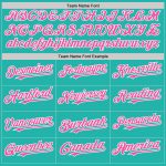 Custom Aqua Pink-White Baseball Jersey with Personalized Name and Number - Authentic Team Apparel Personalized Aqua Pink-White