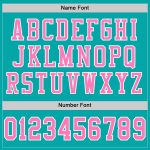 Custom Aqua Pink-White Mesh Football Jersey with Personalized Name and Number Personalized Aqua Pink-White Mesh Authentic