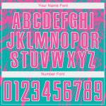 Personalized Aqua Pink White Soccer Uniform Jersey - Sublimation Design 2 Personalized Aqua Pink-White Sublimation Soccer