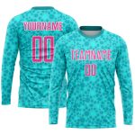 Custom Name and Number Soccer Jersey - Personalized Aqua Pink White Sublimation Team Uniform Personalized Aqua Pink-White