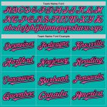 Custom Name and Number Fashion Baseball Jersey - Personalized Aqua Pinstripe Pink-Black Authentic Fade Design Personalized