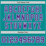 Personalized Aqua Purple White Baseball Jersey for Men Women Kids Personalized Aqua Purple-White Baseball Jersey