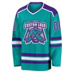 Custom Aqua Purple White Hockey Jersey - Personalized Sports Apparel Personalized Aqua Purple-White Hockey Jersey