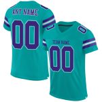 Personalized Aqua Purple White Football Jersey - Authentic Mesh Style Personalized Aqua Purple-White Mesh Authentic Football