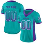 Personalized Aqua Purple White Mesh Fashion Football Jersey for Men and Women Personalized Aqua Purple-White Mesh Drift Fashion