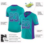 Personalized Aqua Purple White Mesh Fashion Football Jersey for Men and Women Personalized Aqua Purple-White Mesh Drift Fashion