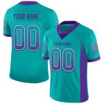 Personalized Aqua Purple White Mesh Fashion Football Jersey for Men and Women Personalized Aqua Purple-White Mesh Drift Fashion