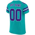 Custom Aqua Purple and White Football Jersey - Personalized Mesh Design Personalized Aqua Purple-White Mesh Football Jersey