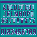 Personalized Aqua Purple White Football Jersey for Kids, Custom Mesh Design, Youth Sports Apparel Personalized Aqua Purple-White