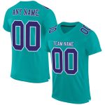 Personalized Aqua Purple White Football Jersey - Custom Mesh Jersey for Kids 3 Personalized Aqua Purple-White Mesh Football