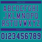 Custom Aqua Purple and White Football Jersey - Personalized Mesh Design Personalized Aqua Purple-White Mesh Football Jersey
