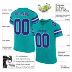 Custom Aqua Purple and White Football Jersey - Personalized Mesh Design Personalized Aqua Purple-White Mesh Football Jersey