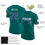 Personalized Aqua Purple and White Performance T-Shirt for Men and Women Personalized Aqua Purple-White Performance T-Shirt