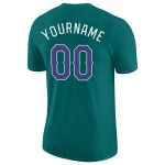 Personalized Aqua Purple and White Performance T-Shirt for Men and Women Personalized Aqua Purple-White Performance T-Shirt