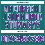 Personalized Baseball Jersey in Aqua Purple White - Sleeveless Design Personalized Aqua Purple-White Sleeveless Baseball