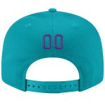 Custom Aqua Purple White Snapback Hat Adjustable Stitched Design Personalized Aqua Purple-White Stitched Adjustable Snapback