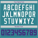 Personalized Aqua Purple White Baseball Jersey Shirt - Throwback Rib-Knit Style Personalized Aqua Purple-White Throwback