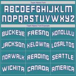 Personalized Aqua Purple White Baseball Jersey Shirt - Throwback Rib-Knit Style Personalized Aqua Purple-White Throwback