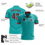 Personalized Aqua Red Golf Polo Shirt for Performance Wear Personalized Aqua Red Performance Golf Polo Shirt