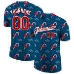 Personalized Christmas 3D T-Shirt Aqua Red-White Performance Wear for Holiday Cheer Personalized Aqua Red-White Christmas