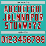 Personalized Baseball Jersey - Custom Aqua Red-White Line Design Personalized Aqua Red-White Line Baseball Jersey