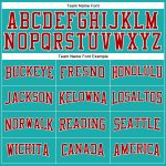 Personalized Long Sleeve Performance T-Shirt in Aqua, Red and White - Custom Apparel for Men and Women Personalized Aqua