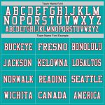 Custom Personalized Football Jersey - Aqua Red-White Mesh, Team Name & Number Personalized Aqua Red-White Mesh Authentic
