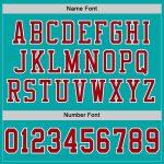 Personalized Aqua Red and White Football Jersey Mesh for Men, Women, Kids Personalized Aqua Red-White Mesh Football Jersey