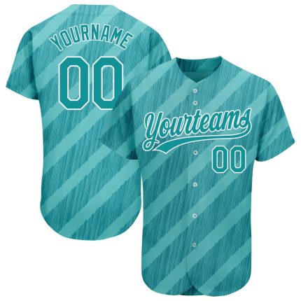 Personalized Aqua Teal White 3D Baseball Jersey - Custom Team Apparel, Unique Sports Wear Personalized Aqua Teal-White 3D