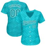 Personalized 3D Baseball Jersey Aqua Teal-White - Custom Sports Apparel Personalized Aqua Teal-White 3D Baseball Jersey 2