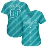 Personalized Aqua Teal White 3D Baseball Jersey - Custom Team Apparel, Unique Sports Wear Personalized Aqua Teal-White 3D