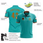 Custom Team Name Number Orange Performance Golf Polo Shirt Personalized Aqua Personalized Aqua Texas Orange Performance Golf