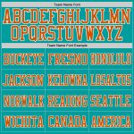 Custom Name and Number Personalized Aqua Texas Orange-White Authentic Football Jersey Mesh Personalized Aqua Texas Orange-White