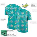 Custom Name Number Hawaii Style Pineapple Performance T-Shirt 3D Aqua White Design Personalized Aqua White 3D Pattern Design