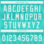 Custom Name and Number Personalized Aqua White 3D Pattern Softball Jersey Unisex Two-Button Design Personalized Aqua White