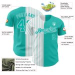 Custom Name and Number Personalized Aqua White-Aqua Pinstripe Fashion Baseball Jersey - Authentic Design Personalized Aqua